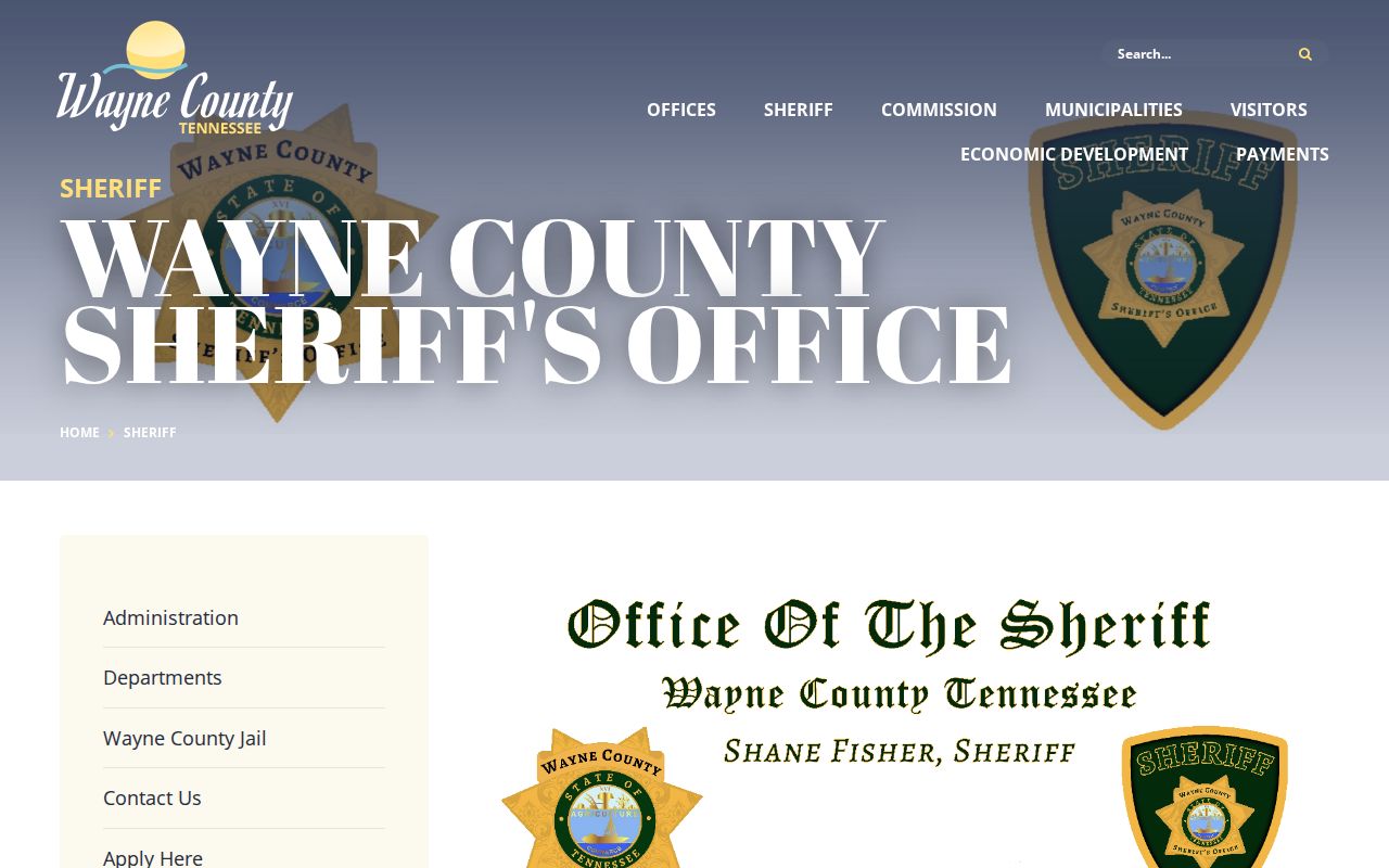 Official Wayne County Sheriff's Office webpage