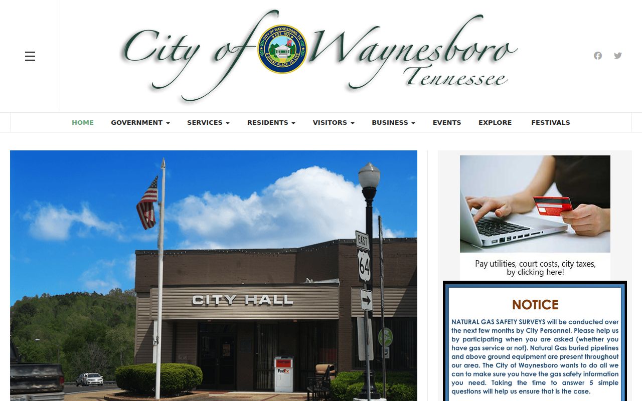 Waynesboro criminal records context from the official city homepage